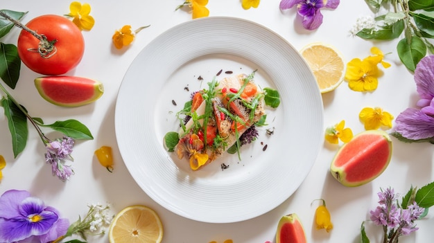 Kreatywne danie na talerzu